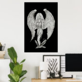 Engel - Zwart-wit ontwerp Poster (Thuiskantoor)