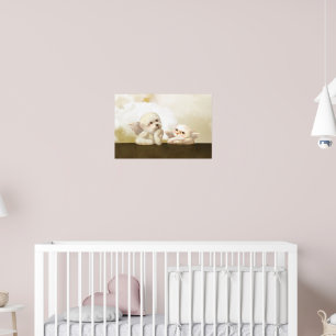 Engelachtig Duo: Lachende Bichon & Bao Bao Cloud Poster