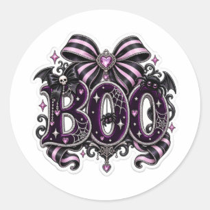 Engelachtig griezelige "BOO" Halloween Ronde Sticker