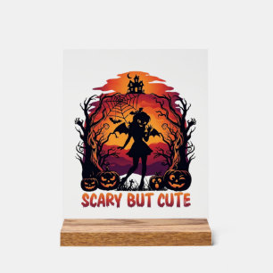 Engelachtig Griezelige Halloween Vleermuis Meisje Acryl Bord