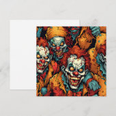 Engelachtige Clown Zombies Halloween Feestdagenkaart (Voorkant / Achterkant)
