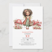 Engelachtige Fee 7e Verjaardag Blush Roze Uitnodig Kaart (Voorkant)