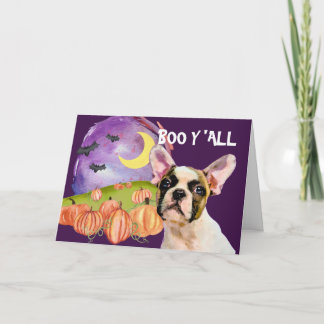 Engelachtige Franse Bulldog Halloween Kaart