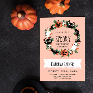 Engelachtige Halloween Baby Shower Baby Meisje Kaart