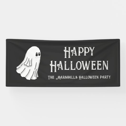 Engelachtige Halloween Geest Spandoek (Horizontaal)