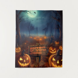 Engelachtige Halloween Pompoen Vlek Wandkleed