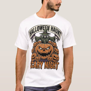 Engelachtige Halloween Pompoenen Vintage Gravure S T-shirt