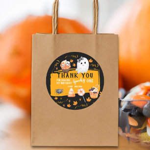 Engelachtige Halloween Verjaardag Bedankt Ronde Sticker