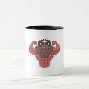 Engelachtige Krampus Kerstmis Flexing Spier Fitnes Mok