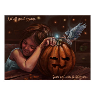Engelachtige zegen halloween schattige kunst perfect poster