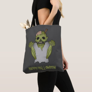 Engelachtige Zombie Cartoon & Gelukkig Halloween T Draagtas