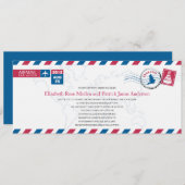 Engeland Airmail Wedding Invitation Kaart (Voorkant / Achterkant)