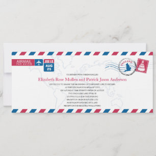 Engeland Airmail Wedding Invitation Kaart