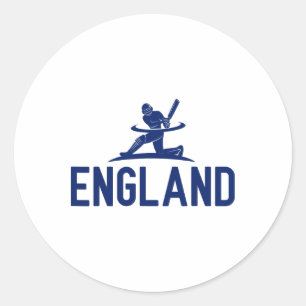 Engeland Cricket Fan. Mannen Ronde Sticker
