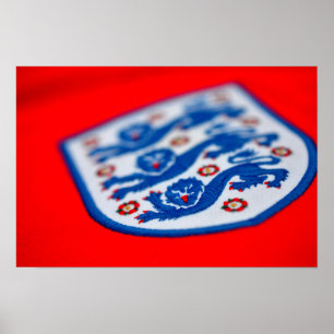 Engeland Drie Leeuwen Shirt Badge Poster
