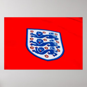 Engeland Drie Leeuwen Shirt Badge Poster