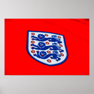 Engeland Drie Leeuwen Shirt Badge Poster