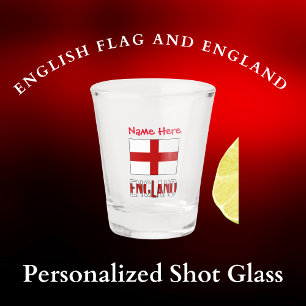 Engeland en Engelse vlag Red Personalisatie Shot Glas