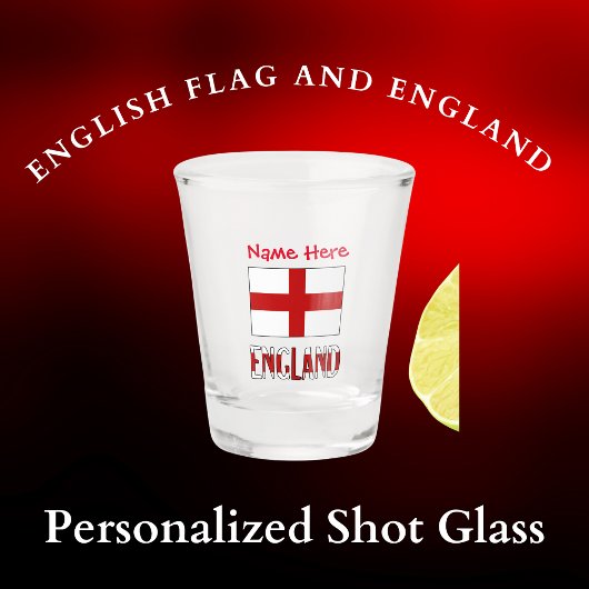 Engeland en Engelse vlag Red Personalisatie Shot Glas