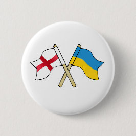 Engeland en Oekraïne verenigen Ronde Button 5,7 Cm