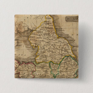 Engeland en Wales 4 Vierkante Button 5,1 Cm