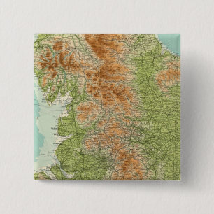 Engeland en Wales, noordelijke afdeling Vierkante Button 5,1 Cm