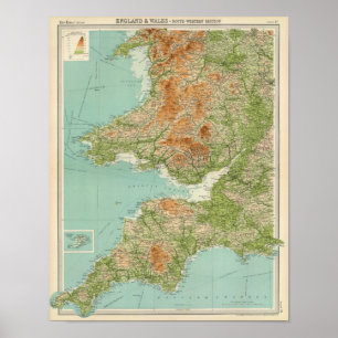 Engeland en Wales, zuidwestelijke sector Scilly Is Poster