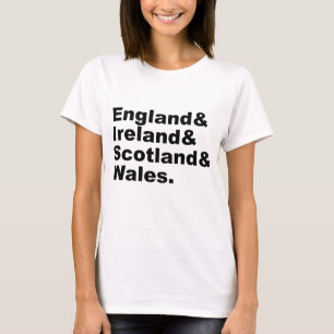 Engeland   Engeland Ierland Scotland Wales T-shirt