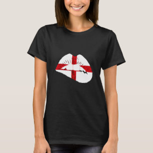 Engeland Engelse Vlag Lippen St George's Kruis Eng T-shirt