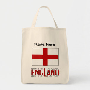 Engeland Engelse Vlag Zwart Personalisatie Tote Bag