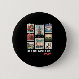 Engeland Familie Reis 2025 Postzegel London Eye Ronde Button 5,7 Cm