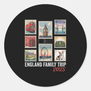 Engeland Familie Reis 2025 Postzegel London Eye Ronde Sticker