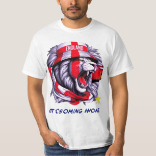 Engeland Het komt Thuis Leeuw Roar Euro Football T-shirt