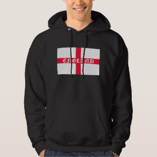 Engeland in witte tekst op vlag hoodie