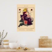 Engeland Komische Kaart Vintage Lithografie 860s Poster (Keuken)