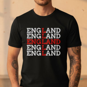 Engeland Land Vlag Naam Voetbal Fan T-shirt