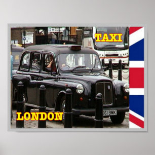Engeland - Londen - Black pet Taxi - Poster