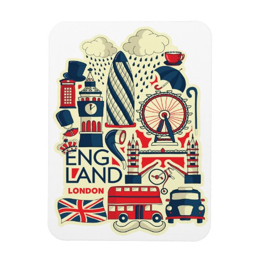 Engeland Londen Grappig Magnet Magneet (Verticaal)
