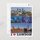 Engeland - Londen - I Love - Briefkaart (Voorkant / Achterkant)