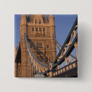 Engeland, Londen, The Tower Bridge Vierkante Button 5,1 Cm