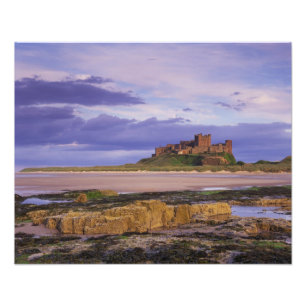 Engeland, Northumberland, Bamburgh Kasteel Foto Afdruk