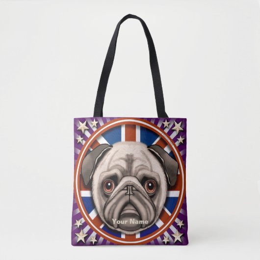 Engeland Pug overal Tote Tas (Voorkant)