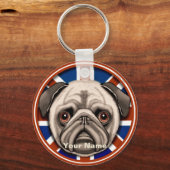 Engeland Pug Sleutelhanger (Voorkant)