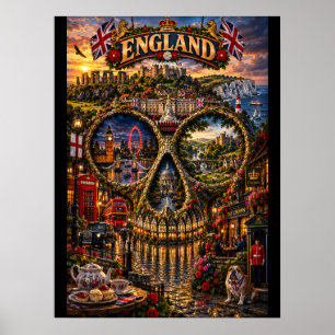 Engeland Schedel Kunstprint Staat van Geest Poster