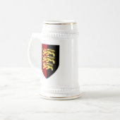 Engeland Stein - Leeuwen op rood & zwart Bierpul (Voorkant links)