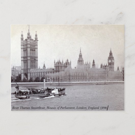  Engeland, Thames London Steamboot Briefkaart (Voorkant)