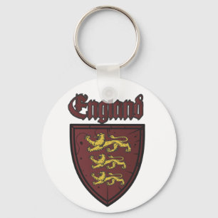 Engeland Three Lions Houten Schild Sleutelhanger