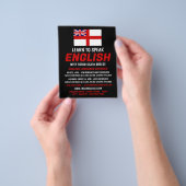 Engeland Vlag, Engelse taalcursus Advert Flyer (Hand)