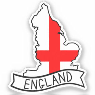 Engeland Vlag Kaart Patriottisch Engels Trots Were Sticker