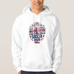 Engeland Voetbal 2026 Voetbal Vet Land Typografie Hoodie